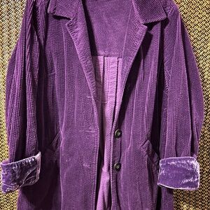 Purple Corduroy with Velvet accents Women's Jacket